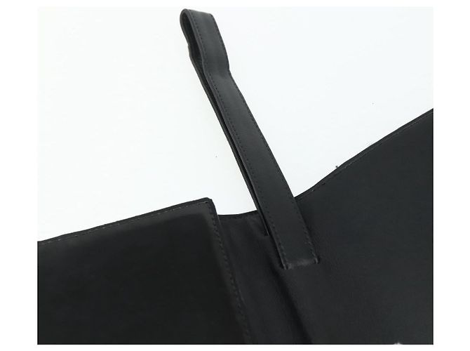 CHANEL Clutch Choco Bar Camelia in Pelle di Agnello Nero Oro CC Auth 177325A D'oro - vista 14