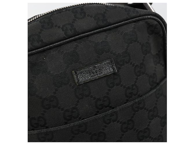Borsa a Spalla GG Canvas Gucci Nera Argento 122759 Auth 177508 Nero - vista 15