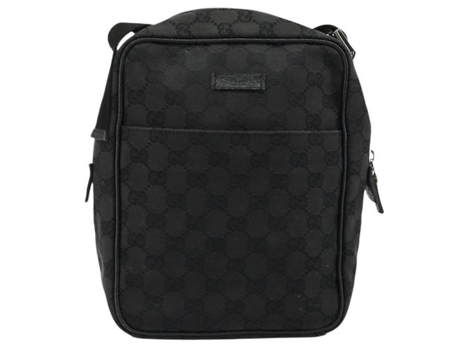 Borsa a Spalla GG Canvas Gucci Nera Argento 122759 Auth 177508 Nero - vista 2