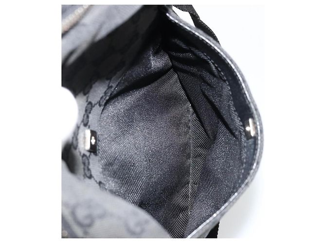 Borsa a Spalla GG Canvas Gucci Nera Argento 122759 Auth 177508 Nero - vista 22