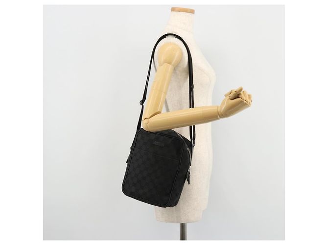 Borsa a Spalla GG Canvas Gucci Nera Argento 122759 Auth 177508 Nero - vista 24