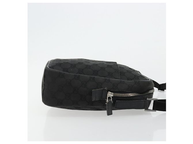 Borsa a Spalla GG Canvas Gucci Nera Argento 122759 Auth 177508 Nero - vista 4