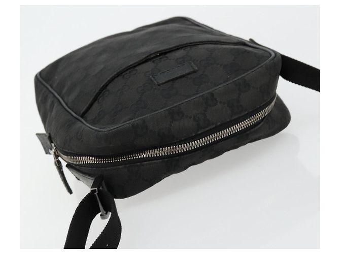 Borsa a Spalla GG Canvas Gucci Nera Argento 122759 Auth 177508 Nero - vista 6