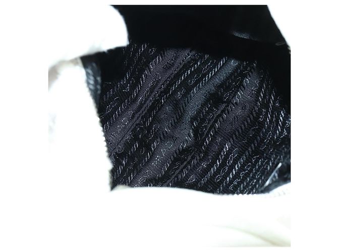 PRADA Borsa a Mano Pile Bianco Argento Auth 177111M - vista 10