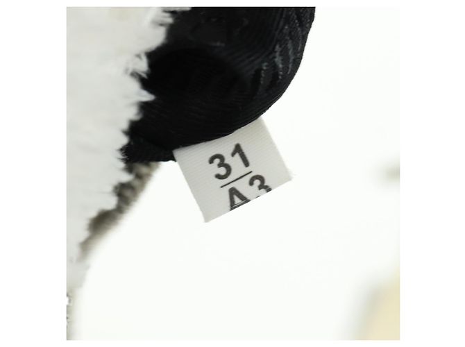 PRADA Borsa a Mano Pile Bianco Argento Auth 177111M - vista 11