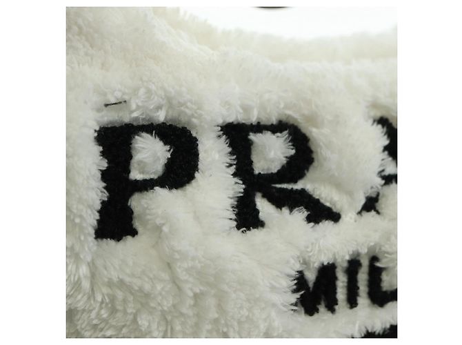 PRADA Borsa a Mano Pile Bianco Argento Auth 177111M - vista 20
