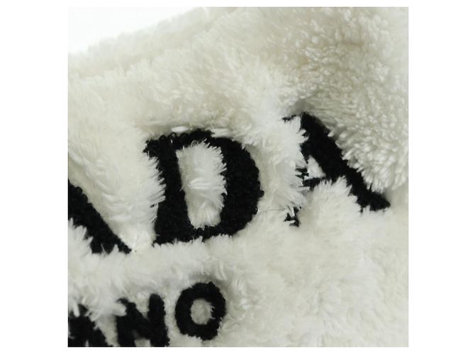 PRADA Borsa a Mano Pile Bianco Argento Auth 177111M - vista 21