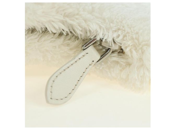 PRADA Borsa a Mano Pile Bianco Argento Auth 177111M - vista 22