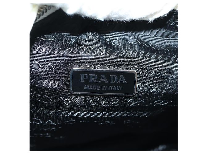 PRADA Borsa a Mano Pile Bianco Argento Auth 177111M - vista 23