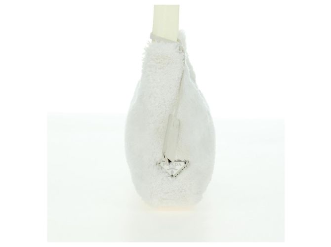 PRADA Borsa a Mano Pile Bianco Argento Auth 177111M - vista 4