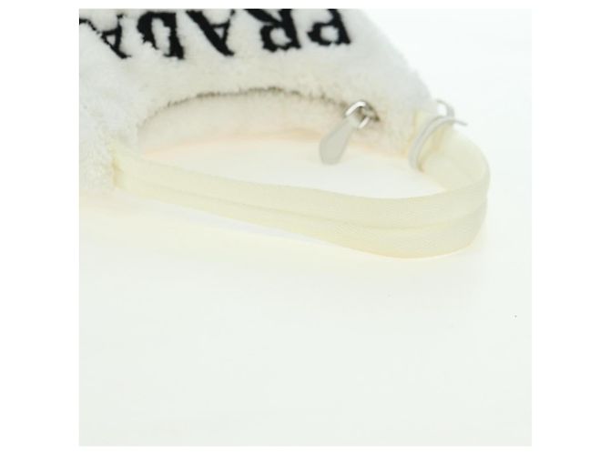 PRADA Borsa a Mano Pile Bianco Argento Auth 177111M - vista 7