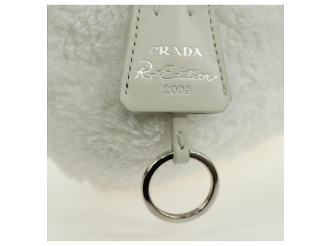 PRADA Borsa a Mano Pile Bianco Argento Auth 177111M - vista 9