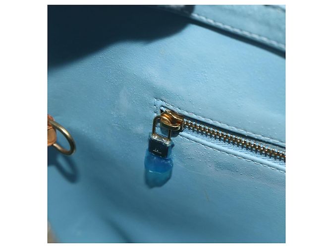 LOUIS VUITTON Borsa a Mano Monogram Vernis Houston Blu Baby M91005 LV Auth 178479 Blu chiaro - vista 20