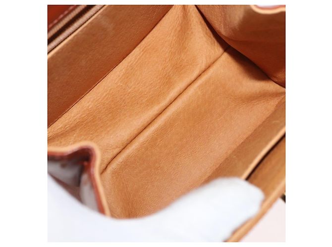 MCM Vicetos Logogram Borsa a Mano PVC Pelle Marrone Oro Auth 177665A D'oro - vista 21