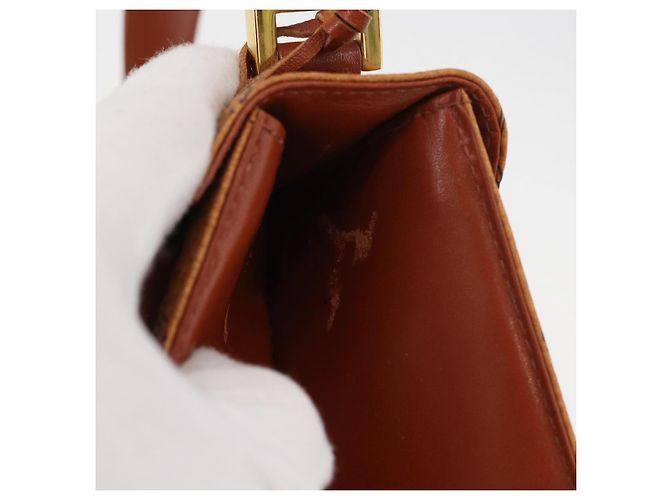 MCM Vicetos Logogram Borsa a Mano PVC Pelle Marrone Oro Auth 177665A D'oro - vista 5