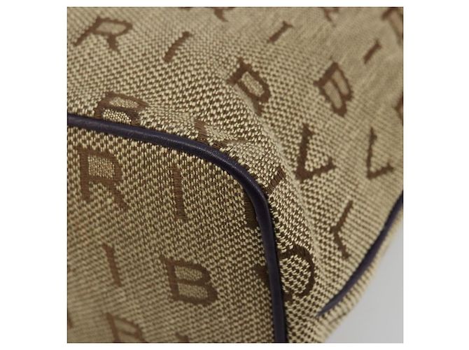 Bulgari Borsa Tote BVLGARI Logo Mania Canvas Beige Oro Viola Auth 177564A D'oro Porpora - vista 14