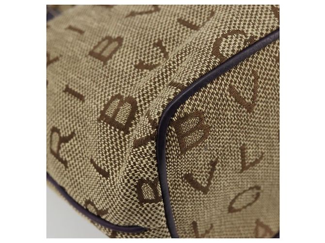 Bulgari Borsa Tote BVLGARI Logo Mania Canvas Beige Oro Viola Auth 177564A D'oro Porpora - vista 15
