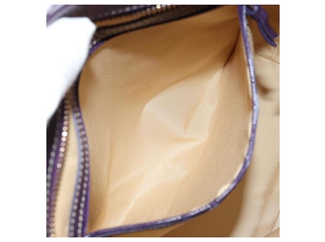Bulgari Borsa Tote BVLGARI Logo Mania Canvas Beige Oro Viola Auth 177564A D'oro Porpora - vista 24