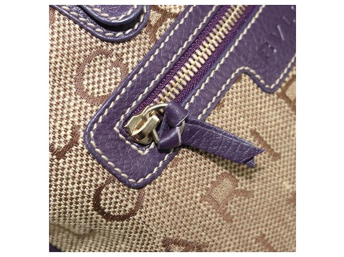 Bulgari Borsa Tote BVLGARI Logo Mania Canvas Beige Oro Viola Auth 177564A D'oro Porpora - vista 25