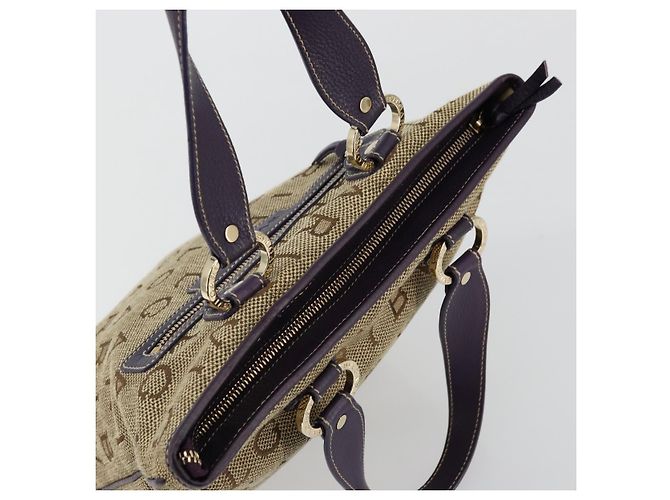 Bulgari Borsa Tote BVLGARI Logo Mania Canvas Beige Oro Viola Auth 177564A D'oro Porpora - vista 6
