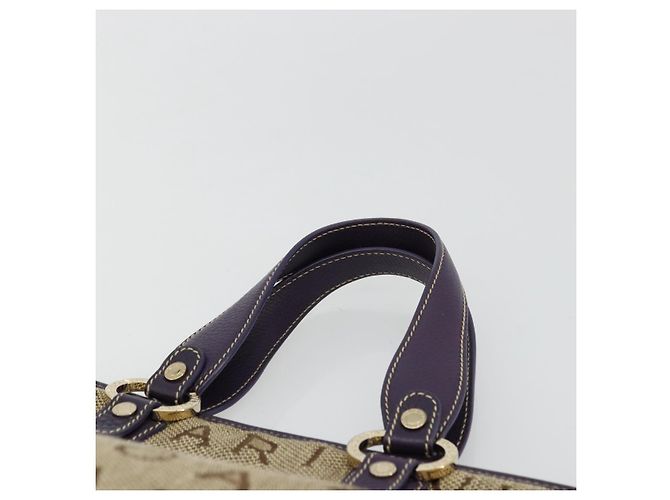 Bulgari Borsa Tote BVLGARI Logo Mania Canvas Beige Oro Viola Auth 177564A D'oro Porpora - vista 8