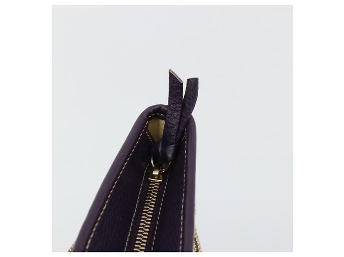 Bulgari Borsa Tote BVLGARI Logo Mania Canvas Beige Oro Viola Auth 177564A D'oro Porpora - vista 9
