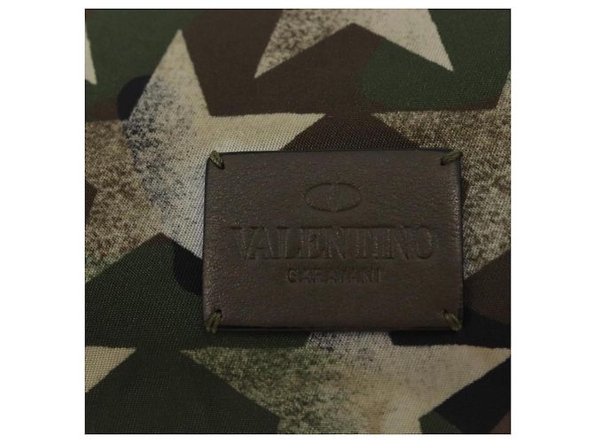VALENTINO Pochette Camouflage in Nylon Khaki Argento Auth bs35068A Cachi - vista 17