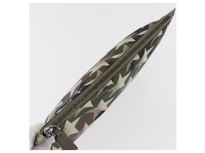 VALENTINO Pochette Camouflage in Nylon Khaki Argento Auth bs35068A Cachi - vista 5