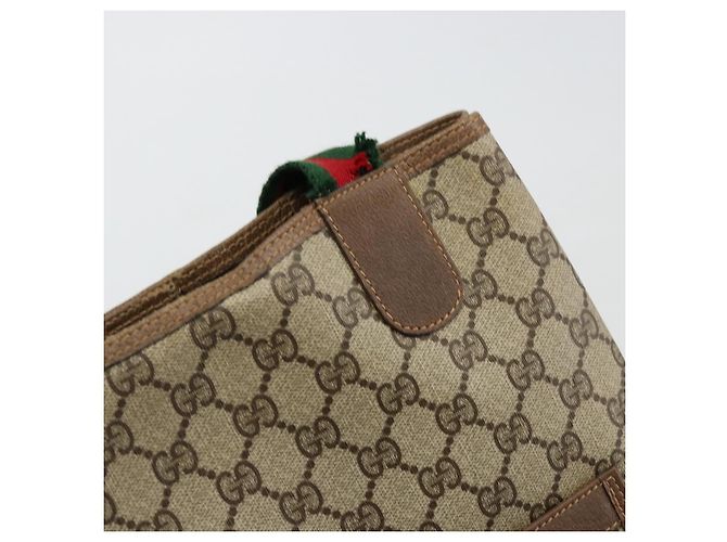 Borsa Gucci GG Supreme Web Sherry Line PVC Beige Rosso Verde 39 02 003 Auth 177499 - vista 15