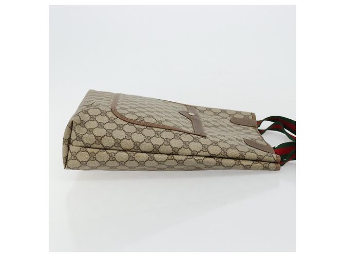 Borsa Gucci GG Supreme Web Sherry Line PVC Beige Rosso Verde 39 02 003 Auth 177499 - vista 4