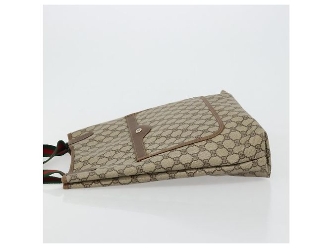 Borsa Gucci GG Supreme Web Sherry Line PVC Beige Rosso Verde 39 02 003 Auth 177499 - vista 5