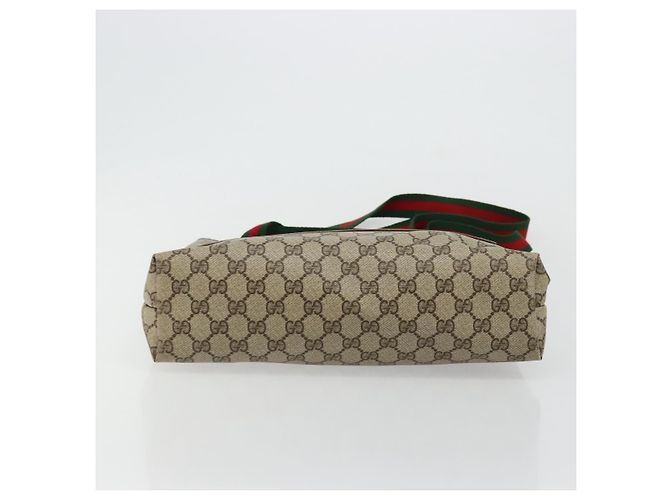Borsa Gucci GG Supreme Web Sherry Line PVC Beige Rosso Verde 39 02 003 Auth 177499 - vista 9