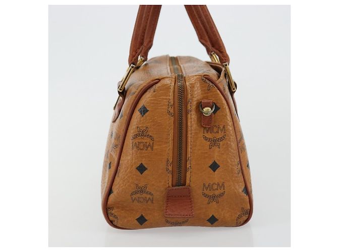 MCM Vicetos Logogram Borsa a Mano in Pelle PVC Marrone Oro Auth BA12357A D'oro - vista 5