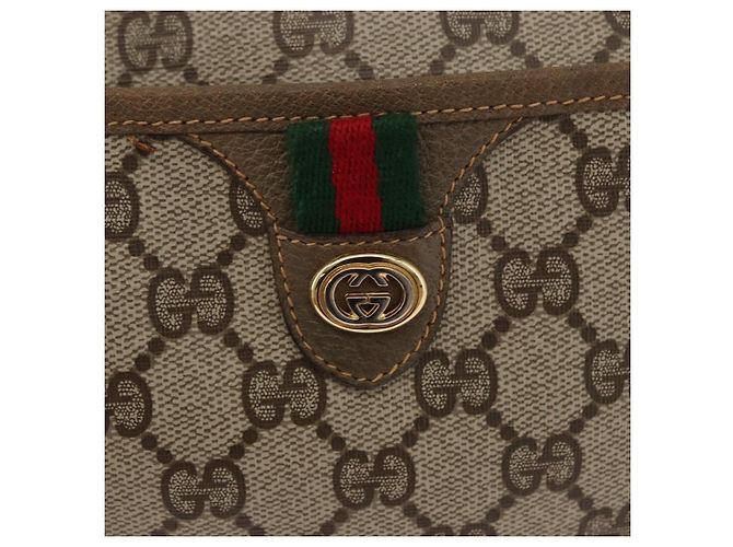 Borsa Sherry Line GG Supreme Web di GUCCI in PVC beige e oro 89 02 077 Auth 178937 D'oro - vista 14