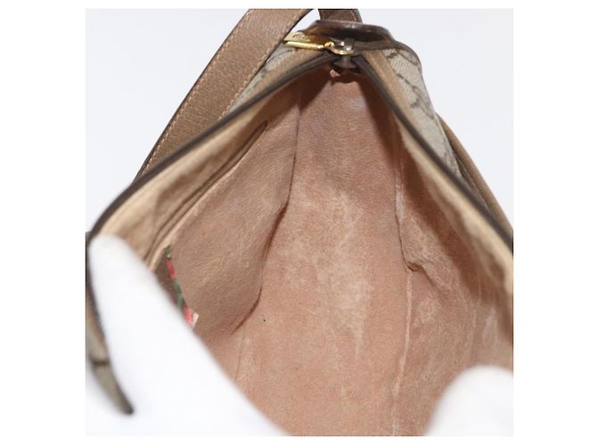 Borsa Sherry Line GG Supreme Web di GUCCI in PVC beige e oro 89 02 077 Auth 178937 D'oro - vista 18