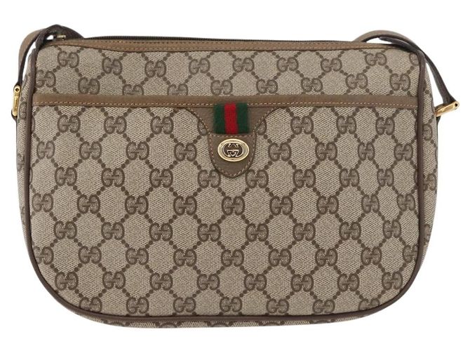 Borsa Sherry Line GG Supreme Web di GUCCI in PVC beige e oro 89 02 077 Auth 178937 D'oro - vista 2