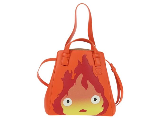 Hammock LOEWE - Bolsa Hamaca Calcifer Nugget de Cuero Naranja Auth am11499SM de Studio Ghibli Dorado - vista 13
