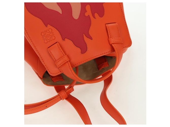 Hammock LOEWE - Bolsa Hamaca Calcifer Nugget de Cuero Naranja Auth am11499SM de Studio Ghibli Dorado - vista 14