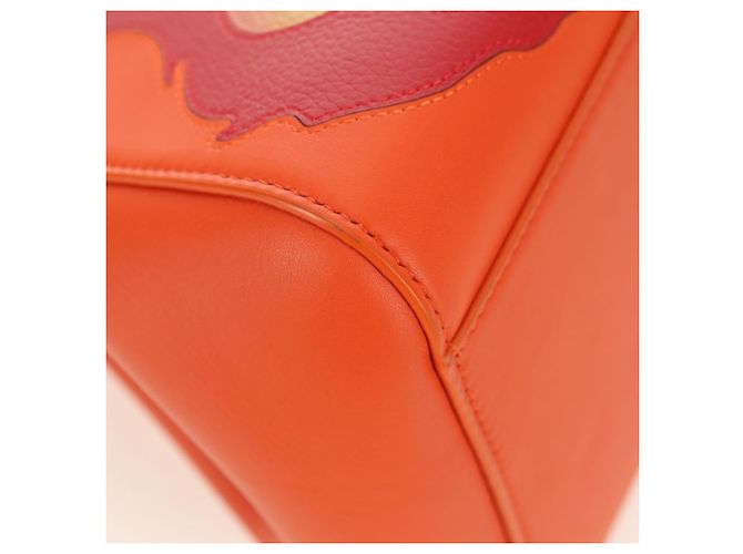 Hammock LOEWE - Bolsa Hamaca Calcifer Nugget de Cuero Naranja Auth am11499SM de Studio Ghibli Dorado - vista 18