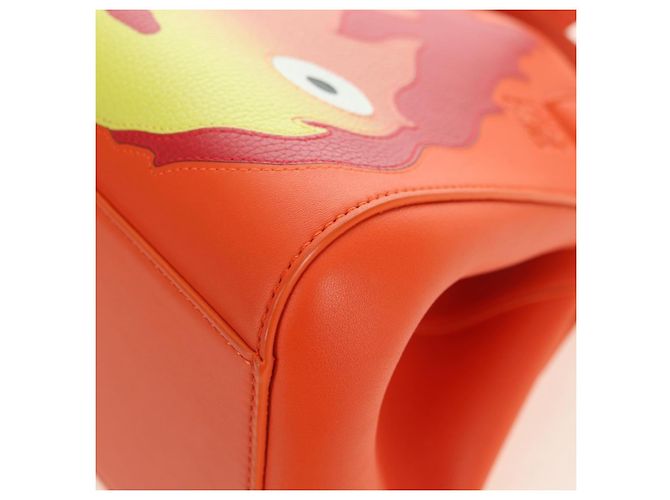 Hammock LOEWE - Bolsa Hamaca Calcifer Nugget de Cuero Naranja Auth am11499SM de Studio Ghibli Dorado - vista 19