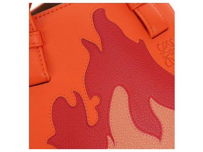 Hammock LOEWE - Bolsa Hamaca Calcifer Nugget de Cuero Naranja Auth am11499SM de Studio Ghibli Dorado - vista 23