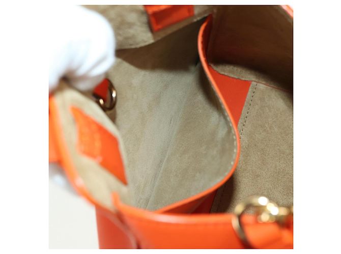Hammock LOEWE - Bolsa Hamaca Calcifer Nugget de Cuero Naranja Auth am11499SM de Studio Ghibli Dorado - vista 28