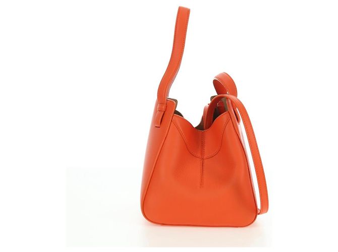Hammock LOEWE - Bolsa Hamaca Calcifer Nugget de Cuero Naranja Auth am11499SM de Studio Ghibli Dorado - vista 4