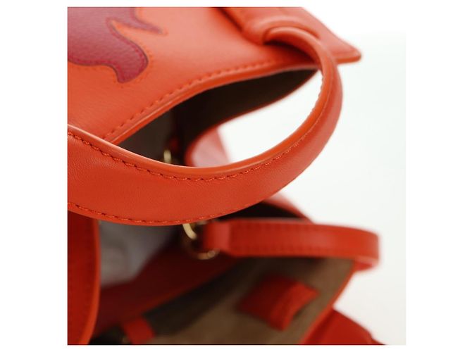 Hammock LOEWE - Bolsa Hamaca Calcifer Nugget de Cuero Naranja Auth am11499SM de Studio Ghibli Dorado - vista 6