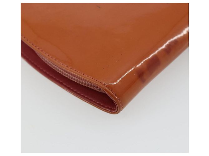CHANEL Langer Geldbeutel Aus Lackleder Orange Silber CC Auth bs34871 - Ansicht 17