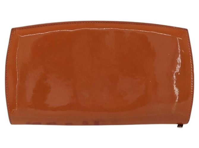 CHANEL Langer Geldbeutel Aus Lackleder Orange Silber CC Auth bs34871 - Ansicht 2