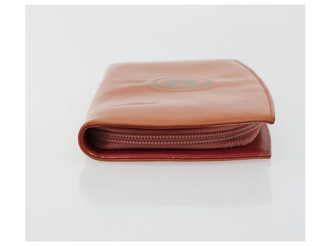 CHANEL Langer Geldbeutel Aus Lackleder Orange Silber CC Auth bs34871 - Ansicht 3