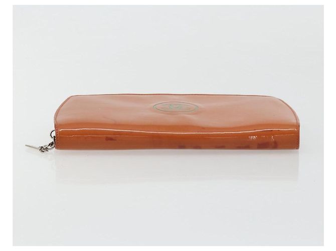 CHANEL Langer Geldbeutel Aus Lackleder Orange Silber CC Auth bs34871 - Ansicht 6