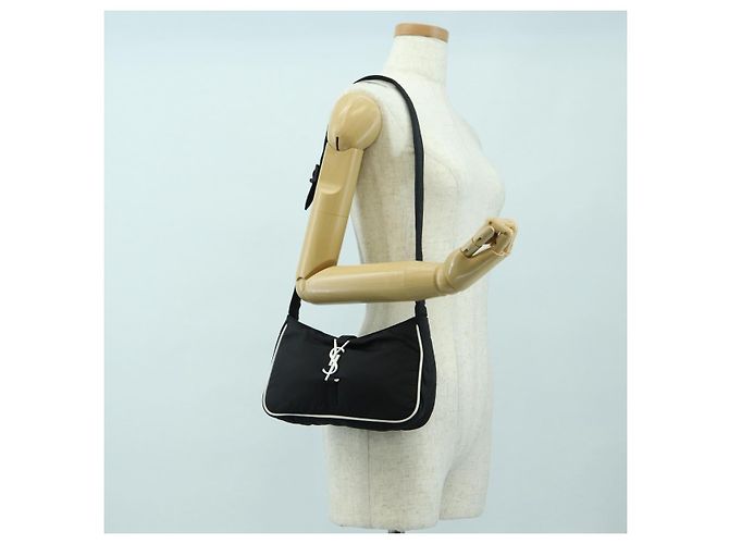 Borsa a Spalla in Nylon Nera Auth 178069SAM di SAINT LAURENT Nero - vista 23