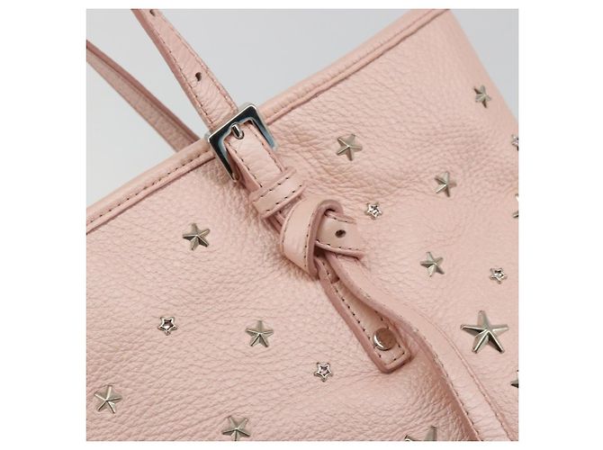 Jimmy Choo Borsa Tote in Pelle Rosa Argento Auth BA12429A - vista 10